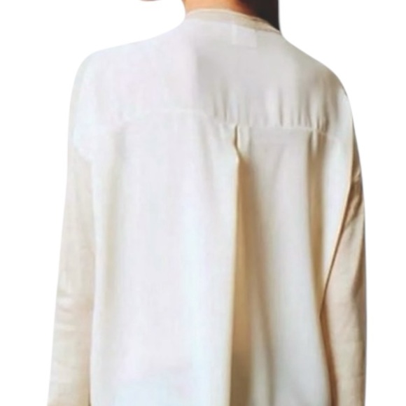 $129 Anthropologie Smooth Back Top Large 10 12 Ivory Blouse Shirt UNIQUE NWT - Picture 6 of 12